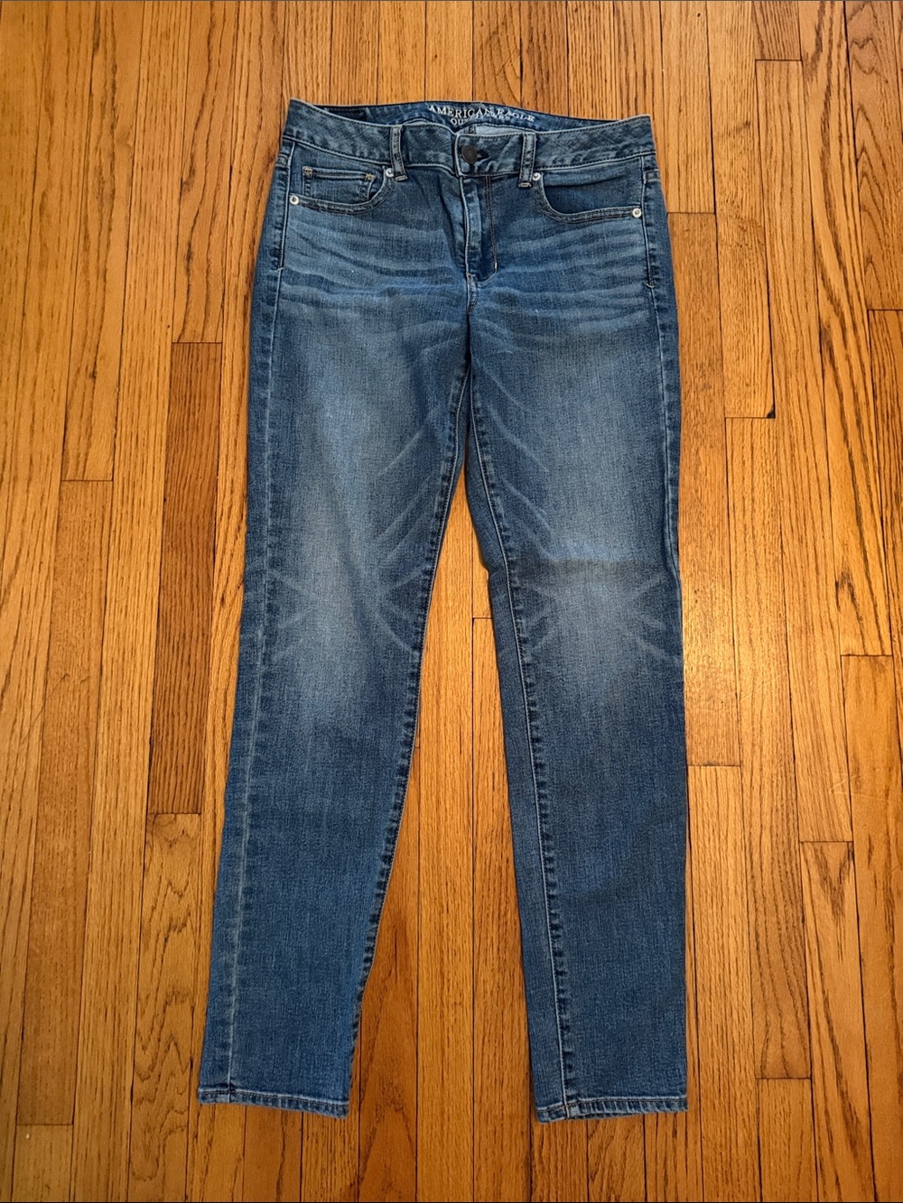 American Eagle Outfitters Skinny Super Stretch Jeans in Blue Wash